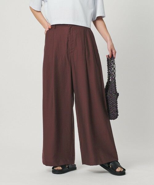 BEAUTY&YOUTH UNITED ARROWS / ビューティー&ユース ユナイテッドアローズ その他パンツ | セルロースナイロン ツイル タック ワイドパンツ ウォッシャブル | 詳細13