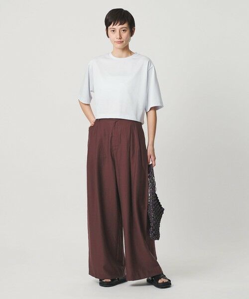 BEAUTY&YOUTH UNITED ARROWS / ビューティー&ユース ユナイテッドアローズ その他パンツ | セルロースナイロン ツイル タック ワイドパンツ ウォッシャブル | 詳細14