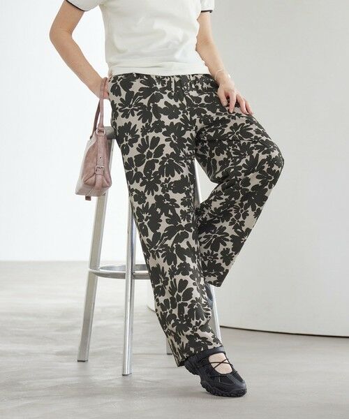 BEAUTY&YOUTH UNITED ARROWS / ビューティー&ユース ユナイテッドアローズ その他パンツ | フラワープリント イージーパンツ ウォッシャブル（DK.GRAY）