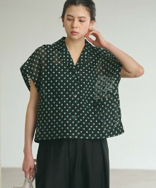 BEAUTY&YOUTH UNITED ARROWS / ビューティー&ユース ユナイテッドアローズ シャツ・ブラウス | シアージャガード ショートスリーブ シャツ（BLACK）