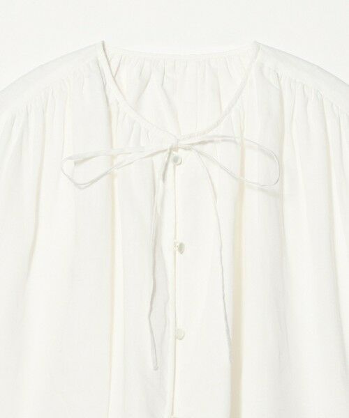 BEAUTY&YOUTH UNITED ARROWS / ビューティー&ユース ユナイテッドアローズ シャツ・ブラウス | 麻ブレンド フロントリボン ティアード シャツ ウォッシャブル | 詳細5
