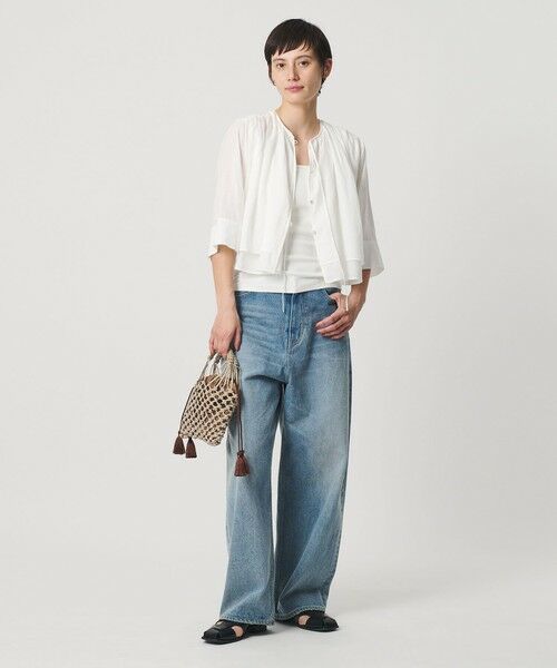 BEAUTY&YOUTH UNITED ARROWS / ビューティー&ユース ユナイテッドアローズ シャツ・ブラウス | 麻ブレンド フロントリボン ティアード シャツ ウォッシャブル | 詳細3