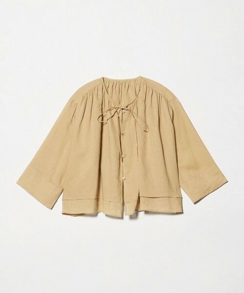 BEAUTY&YOUTH UNITED ARROWS / ビューティー&ユース ユナイテッドアローズ シャツ・ブラウス | 麻ブレンド フロントリボン ティアード シャツ ウォッシャブル | 詳細13