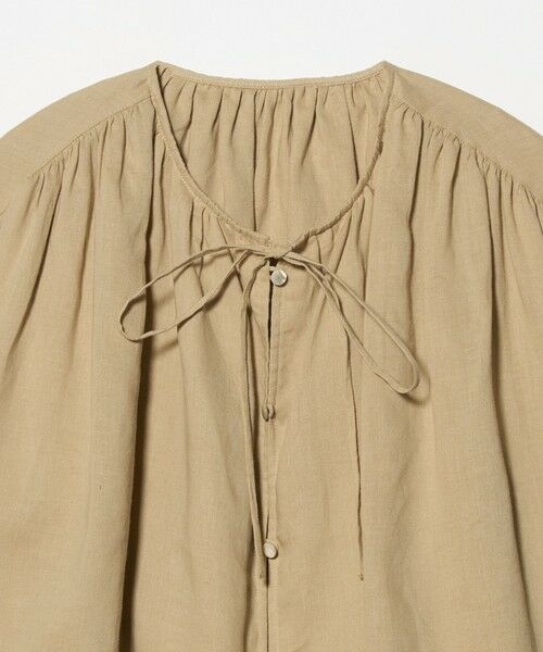 BEAUTY&YOUTH UNITED ARROWS / ビューティー&ユース ユナイテッドアローズ シャツ・ブラウス | 麻ブレンド フロントリボン ティアード シャツ ウォッシャブル | 詳細4