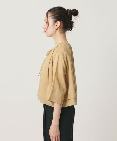 BEAUTY&YOUTH UNITED ARROWS / ビューティー&ユース ユナイテッドアローズ シャツ・ブラウス | 麻ブレンド フロントリボン ティアード シャツ ウォッシャブル | 詳細11