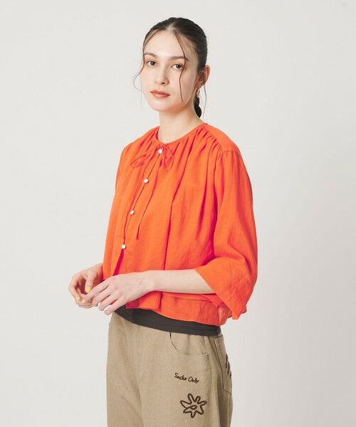 BEAUTY&YOUTH UNITED ARROWS / ビューティー&ユース ユナイテッドアローズ シャツ・ブラウス | 麻ブレンド フロントリボン ティアード シャツ ウォッシャブル | 詳細25