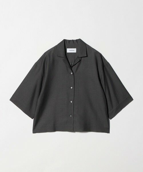 BEAUTY&YOUTH UNITED ARROWS / ビューティー&ユース ユナイテッドアローズ シャツ・ブラウス | レーヨンキュプラブレンド オープンカラーシャツ（DK.GRAY）