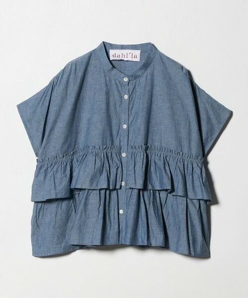 BEAUTY&YOUTH UNITED ARROWS / ビューティー&ユース ユナイテッドアローズ シャツ・ブラウス | ＜dahl’ia＞フリル ショートスリーブ ブラウス（COBALT）