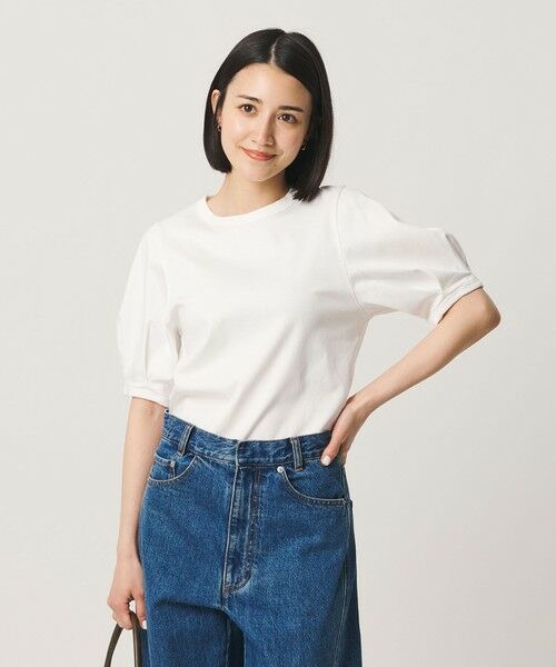 BEAUTY&YOUTH UNITED ARROWS / ビューティー&ユース ユナイテッドアローズ カットソー | コットンスムース タック ショートスリーブ プルオーバー | 詳細1