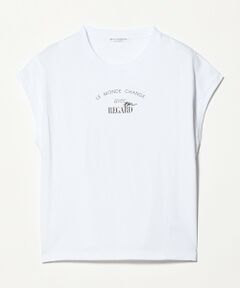 BEAUTY&YOUTH UNITED ARROWS / ビューティー&ユース ユナイテッドアローズ Tシャツ | コットン ロゴプリント フレンチスリーブ Tシャツ