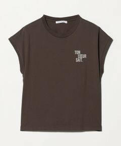 BEAUTY&YOUTH UNITED ARROWS / ビューティー&ユース ユナイテッドアローズ Tシャツ | コットン ロゴプリント フレンチスリーブ Tシャツ