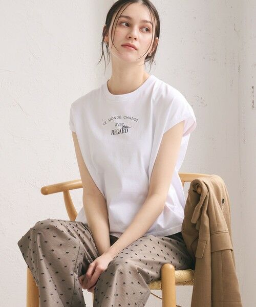 BEAUTY&YOUTH UNITED ARROWS / ビューティー&ユース ユナイテッドアローズ Tシャツ | コットン ロゴプリント フレンチスリーブ Tシャツ | 詳細2