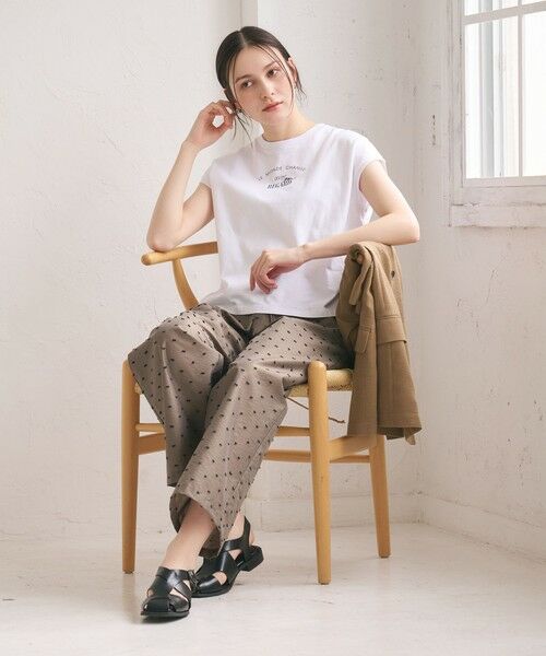 BEAUTY&YOUTH UNITED ARROWS / ビューティー&ユース ユナイテッドアローズ Tシャツ | コットン ロゴプリント フレンチスリーブ Tシャツ | 詳細3