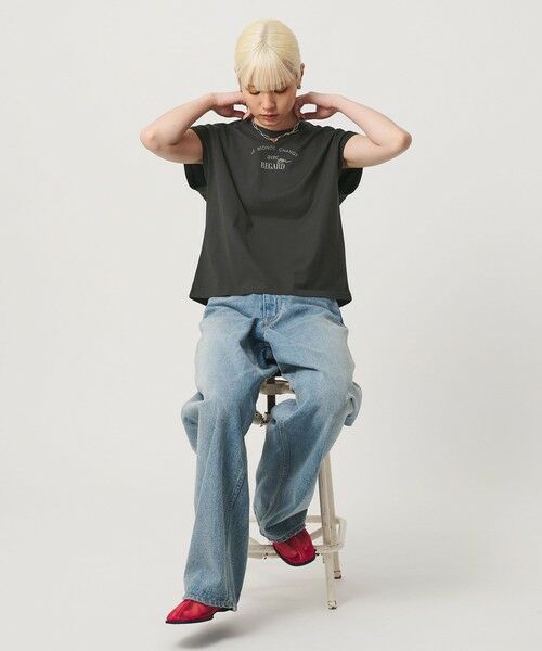 BEAUTY&YOUTH UNITED ARROWS / ビューティー&ユース ユナイテッドアローズ Tシャツ | コットン ロゴプリント フレンチスリーブ Tシャツ | 詳細11