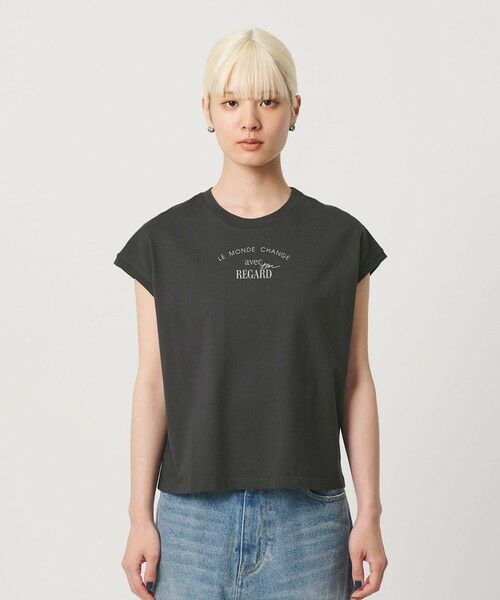 BEAUTY&YOUTH UNITED ARROWS / ビューティー&ユース ユナイテッドアローズ Tシャツ | コットン ロゴプリント フレンチスリーブ Tシャツ | 詳細12