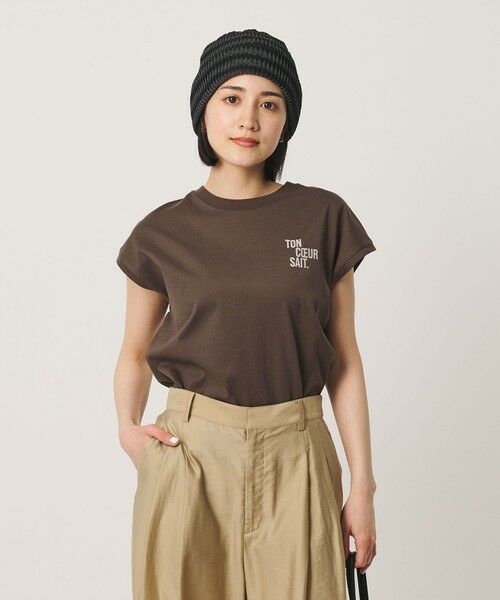 BEAUTY&YOUTH UNITED ARROWS / ビューティー&ユース ユナイテッドアローズ Tシャツ | コットン ロゴプリント フレンチスリーブ Tシャツ | 詳細9