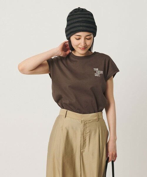 BEAUTY&YOUTH UNITED ARROWS / ビューティー&ユース ユナイテッドアローズ Tシャツ | コットン ロゴプリント フレンチスリーブ Tシャツ | 詳細10