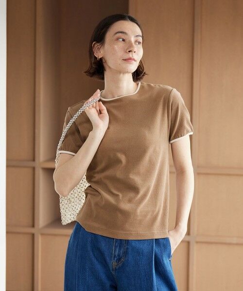 BEAUTY&YOUTH UNITED ARROWS / ビューティー&ユース ユナイテッドアローズ カットソー | シアー パイル リンガーTシャツ（MD.BROWN）