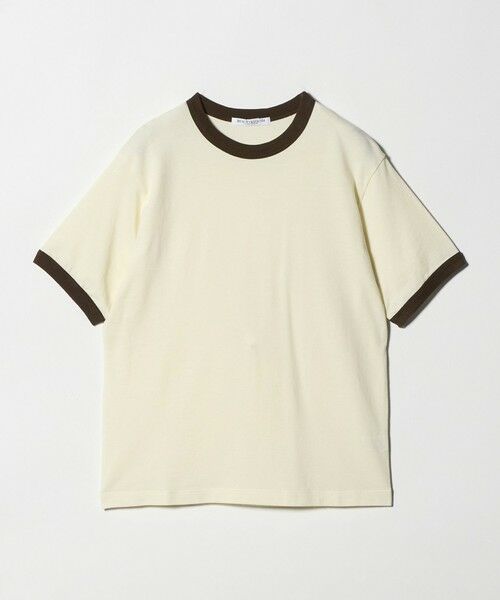 BEAUTY&YOUTH UNITED ARROWS / ビューティー&ユース ユナイテッドアローズ Tシャツ | コットン シアー リンガーTシャツ（OFF WHITE）