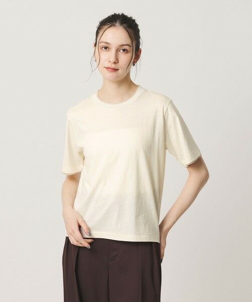 BEAUTY&YOUTH UNITED ARROWS / ビューティー&ユース ユナイテッドアローズ Tシャツ | 麻コットン レイヤード クルーネック Tシャツ | 詳細1