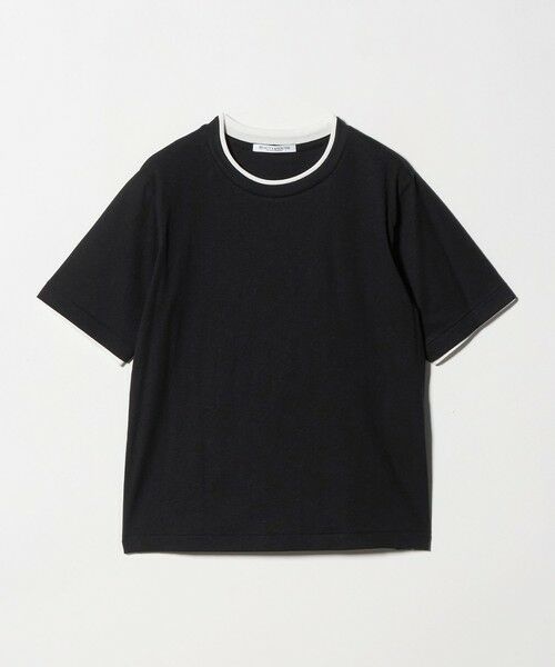BEAUTY&YOUTH UNITED ARROWS / ビューティー&ユース ユナイテッドアローズ Tシャツ | 麻コットン レイヤード クルーネック Tシャツ（BLACK）