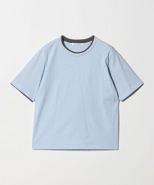 BEAUTY&YOUTH UNITED ARROWS / ビューティー&ユース ユナイテッドアローズ Tシャツ | 麻コットン レイヤード クルーネック Tシャツ（LT.BLUE）