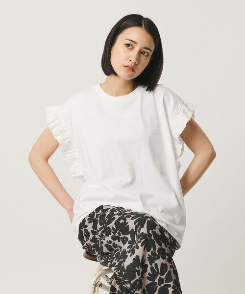 BEAUTY&YOUTH UNITED ARROWS / ビューティー&ユース ユナイテッドアローズ カットソー | ＜dahl’ia＞フリルスリーブ Tシャツ | 詳細1