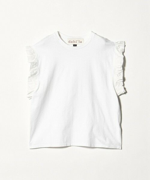 BEAUTY&YOUTH UNITED ARROWS / ビューティー&ユース ユナイテッドアローズ カットソー | ＜dahl’ia＞フリルスリーブ Tシャツ（WHITE）