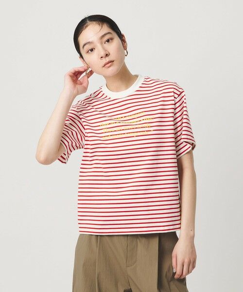 BEAUTY&YOUTH UNITED ARROWS / ビューティー&ユース ユナイテッドアローズ カットソー | 【別注】＜Samplee＞ボーダー ショートスリーブTシャツ（RED）