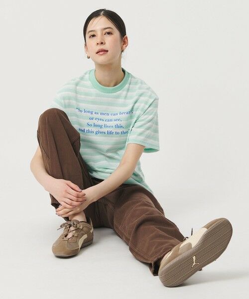 BEAUTY&YOUTH UNITED ARROWS / ビューティー&ユース ユナイテッドアローズ カットソー | 【別注】＜Samplee＞ボーダー ショートスリーブTシャツ（LT.BLUE）