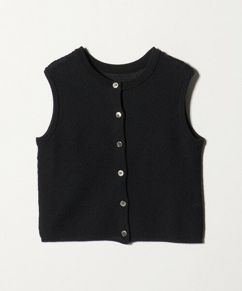 BEAUTY&YOUTH UNITED ARROWS / ビューティー&ユース ユナイテッドアローズ ベスト | コットンポリエステル ジャガード 2WAYニットベスト  ウォッシャブル（BLACK）