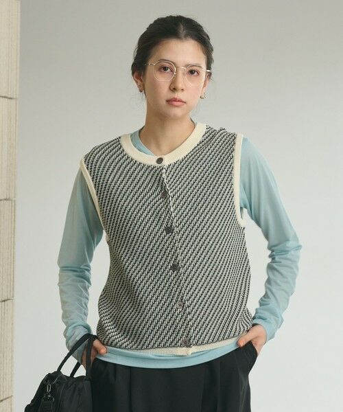 BEAUTY&YOUTH UNITED ARROWS / ビューティー&ユース ユナイテッドアローズ ベスト | コットンポリエステル ジャガード 2WAYニットベスト  ウォッシャブル | 詳細9