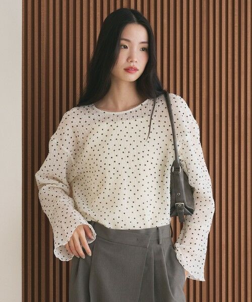 BEAUTY&YOUTH UNITED ARROWS / ビューティー&ユース ユナイテッドアローズ シャツ・ブラウス | ポリエステル ドット シアー ブラウス ウォッシャブル | 詳細1