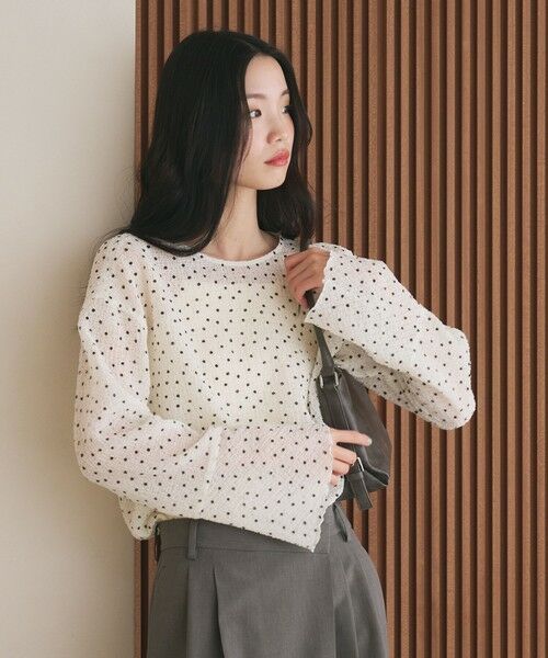 BEAUTY&YOUTH UNITED ARROWS / ビューティー&ユース ユナイテッドアローズ シャツ・ブラウス | ポリエステル ドット シアー ブラウス ウォッシャブル | 詳細2