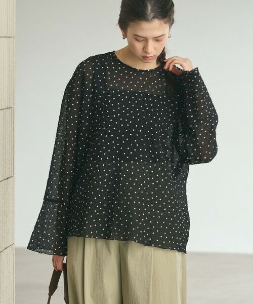 BEAUTY&YOUTH UNITED ARROWS / ビューティー&ユース ユナイテッドアローズ シャツ・ブラウス | ポリエステル ドット シアー ブラウス ウォッシャブル | 詳細9