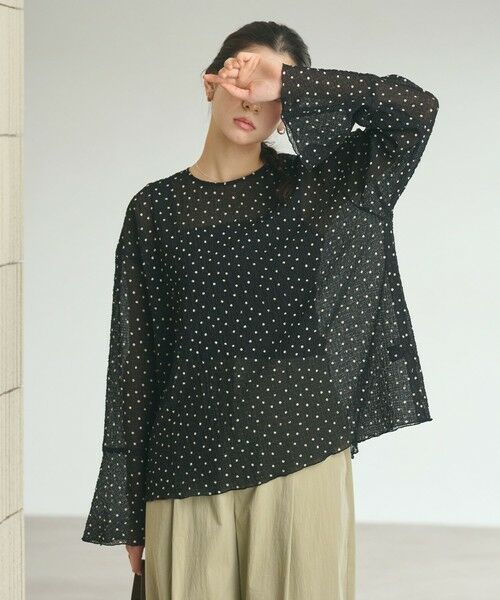 BEAUTY&YOUTH UNITED ARROWS / ビューティー&ユース ユナイテッドアローズ シャツ・ブラウス | ポリエステル ドット シアー ブラウス ウォッシャブル | 詳細10