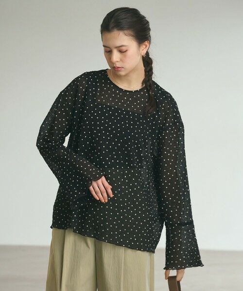BEAUTY&YOUTH UNITED ARROWS / ビューティー&ユース ユナイテッドアローズ シャツ・ブラウス | ポリエステル ドット シアー ブラウス ウォッシャブル | 詳細11