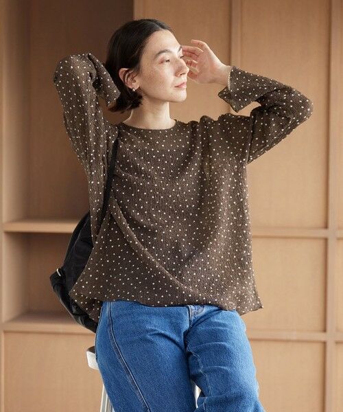 BEAUTY&YOUTH UNITED ARROWS / ビューティー&ユース ユナイテッドアローズ シャツ・ブラウス | ポリエステル ドット シアー ブラウス ウォッシャブル | 詳細5