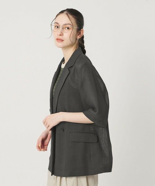 BEAUTY&YOUTH UNITED ARROWS / ビューティー&ユース ユナイテッドアローズ テーラードジャケット | ポリエステル メッシュ ハーフスリーブ ジャケット ウォッシャブル | 詳細8