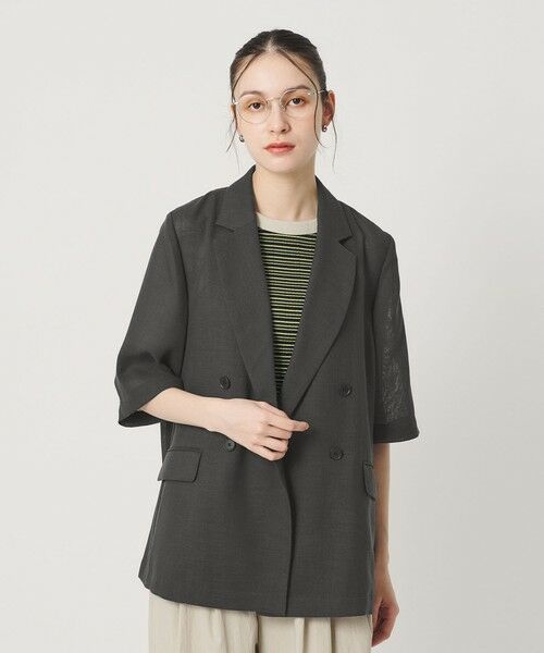 BEAUTY&YOUTH UNITED ARROWS / ビューティー&ユース ユナイテッドアローズ テーラードジャケット | ポリエステル メッシュ ハーフスリーブ ジャケット ウォッシャブル | 詳細1