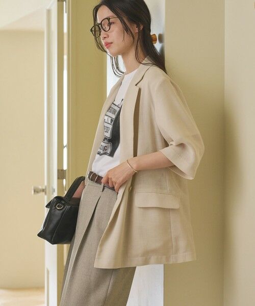 BEAUTY&YOUTH UNITED ARROWS / ビューティー&ユース ユナイテッドアローズ テーラードジャケット | ポリエステル メッシュ ハーフスリーブ ジャケット ウォッシャブル | 詳細13