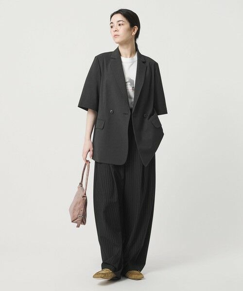 BEAUTY&YOUTH UNITED ARROWS / ビューティー&ユース ユナイテッドアローズ テーラードジャケット | ハーフスリーブ ジャケット 吸水速乾 防シワ（DK.GRAY）