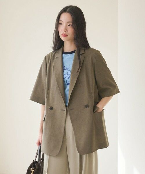 BEAUTY&YOUTH UNITED ARROWS / ビューティー&ユース ユナイテッドアローズ テーラードジャケット | ハーフスリーブ ジャケット 吸水速乾 防シワ ウォッシャブル | 詳細16