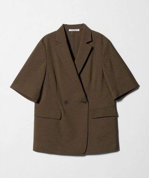 BEAUTY&YOUTH UNITED ARROWS / ビューティー&ユース ユナイテッドアローズ テーラードジャケット | ハーフスリーブ ジャケット 吸水速乾 防シワ ウォッシャブル（DK.BROWN）