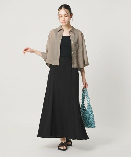 BEAUTY&YOUTH UNITED ARROWS / ビューティー&ユース ユナイテッドアローズ ミニ・ひざ丈スカート | 麻ブレンド バイアス フレアスカート ウォッシャブル | 詳細3