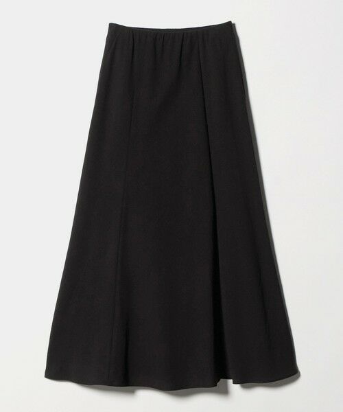 BEAUTY&YOUTH UNITED ARROWS / ビューティー&ユース ユナイテッドアローズ ミニ・ひざ丈スカート | 麻ブレンド バイアス フレアスカート ウォッシャブル（BLACK）