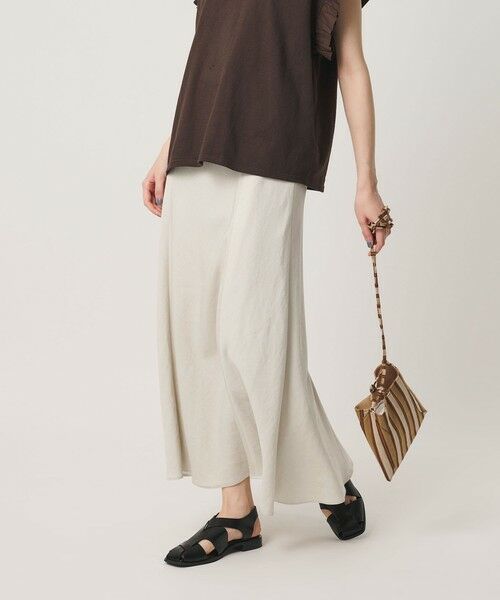 BEAUTY&YOUTH UNITED ARROWS / ビューティー&ユース ユナイテッドアローズ ミニ・ひざ丈スカート | 麻ブレンド バイアス フレアスカート ウォッシャブル | 詳細7