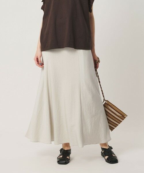 BEAUTY&YOUTH UNITED ARROWS / ビューティー&ユース ユナイテッドアローズ ミニ・ひざ丈スカート | 麻ブレンド バイアス フレアスカート ウォッシャブル | 詳細8