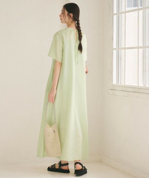 BEAUTY&YOUTH UNITED ARROWS / ビューティー&ユース ユナイテッドアローズ ロング・マキシ丈ワンピース | シアー バックリボン ワンピース ウォッシャブル | 詳細28