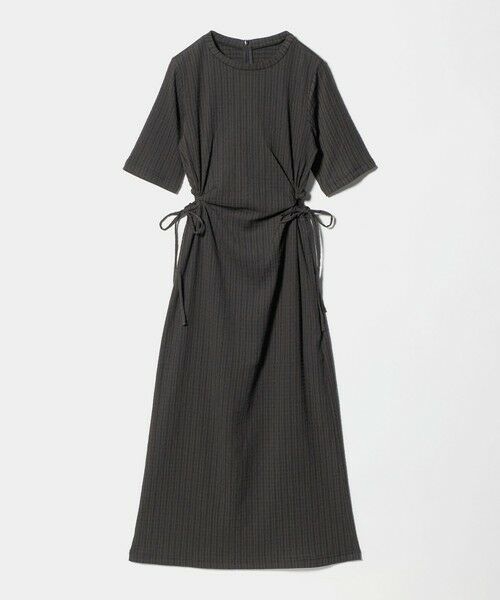 BEAUTY&YOUTH UNITED ARROWS / ビューティー&ユース ユナイテッドアローズ ロング・マキシ丈ワンピース | サイドホール ショートスリーブ ワンピース（BLACK）